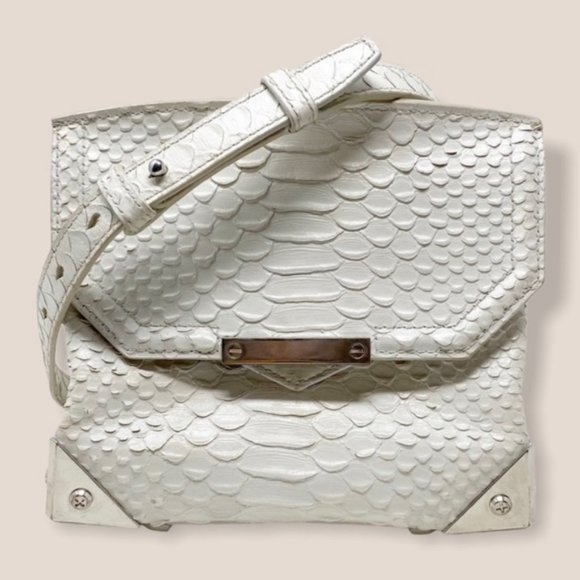 Alexander Wang | Marion Leather Crossbody Bag White Embossed - Picture 16 of 16
